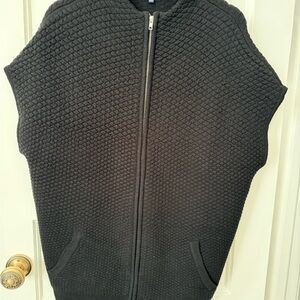 Splendid Black Quilted Zip-Up Sweater